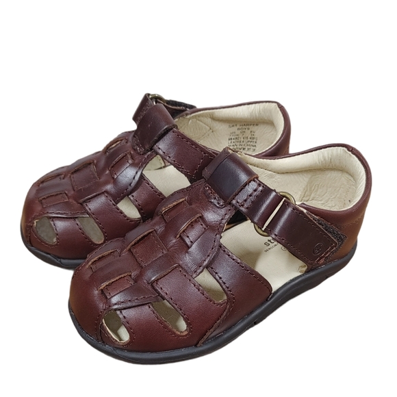 Stride Rite Harper Brown Leather Sandal 7.5 XXW